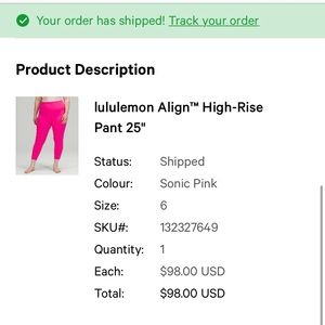 Sonic Pink Lululemon Aligns